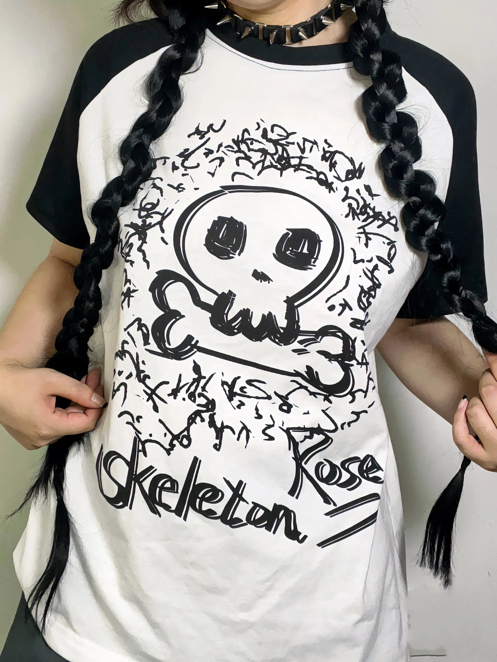 'Skeleton Rose' Harajuku Oversized Unisex Graphic T-Shirts