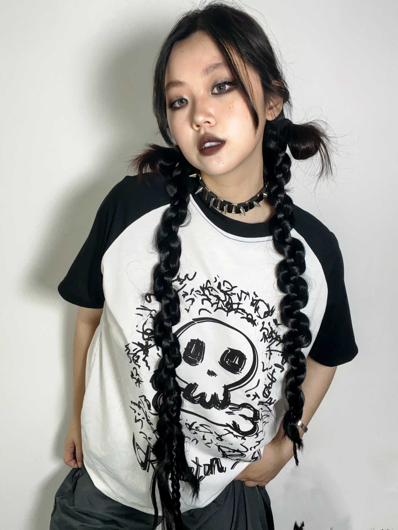 'Skeleton Rose' Harajuku Oversized Unisex Graphic T-Shirts