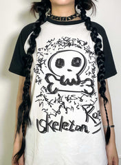 'Skeleton Rose' Harajuku Oversized Unisex Graphic T-Shirts