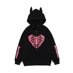 'Skull Sweetie' Kawaii Goth Skeleton Hoodie Jacket