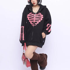 'Skull Sweetie' Kawaii Goth Skeleton Hoodie Jacket