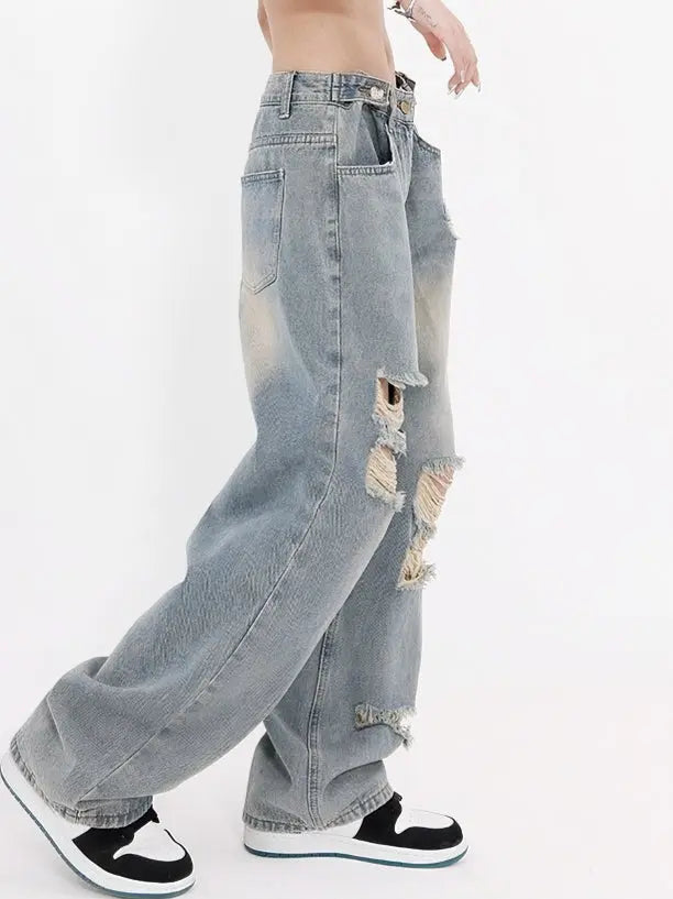 'Skydive' High Waisted Ripped Denim Jeans