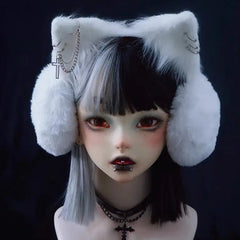 'Snowman' Cat Ears Decorated Earmuffs