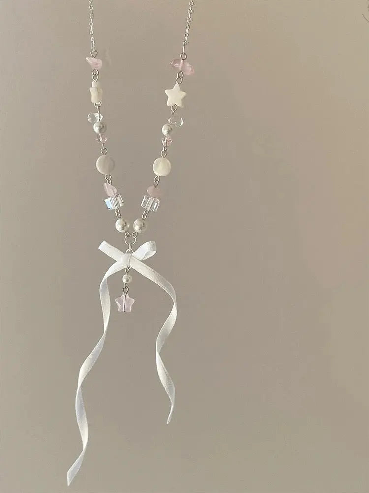 'Soft Ice-cream' Coqutte Ribbon Beads Necklace