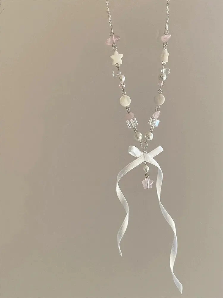 'Soft Ice-cream' Coqutte Ribbon Beads Necklace