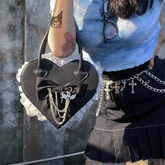 'Souffle' Kawaii Heart Shape Bowtie Hand Bag