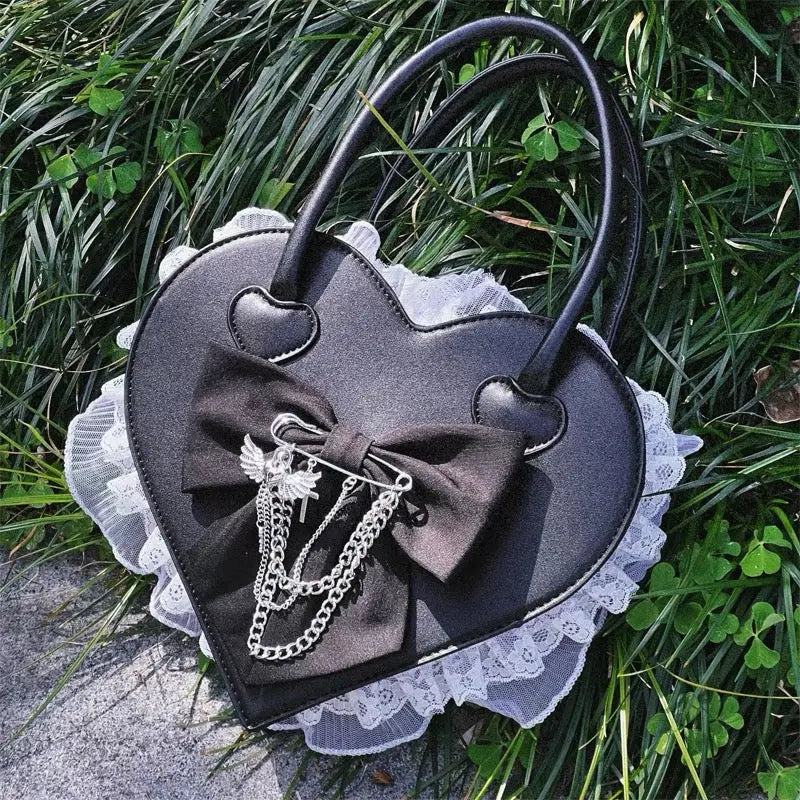 'Souffle' Kawaii Heart Shape Bowtie Hand Bag