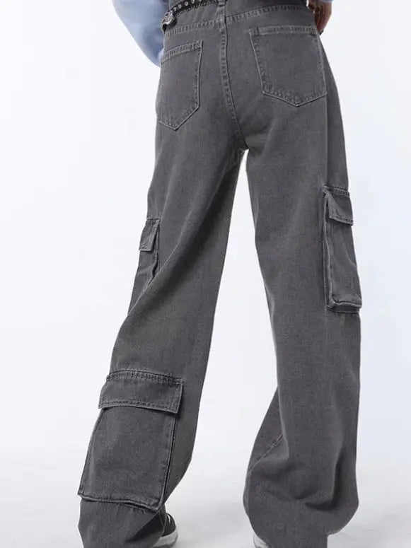 'Space & Me' Future Grey Star Wide-leg Pants