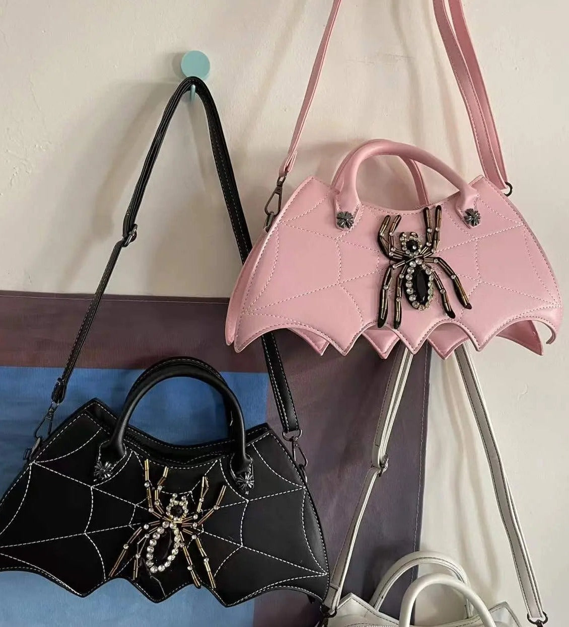 'Spider Glam' Alt Dark Spider Shape Hand Bags