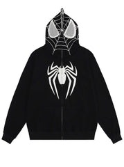 'Spider Squad' Zipped Oversized Hoodie