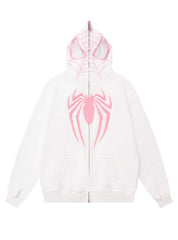 'Spider Squad' Zipped Oversized Hoodie