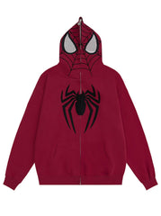 'Spider Squad' Zipped Oversized Hoodie