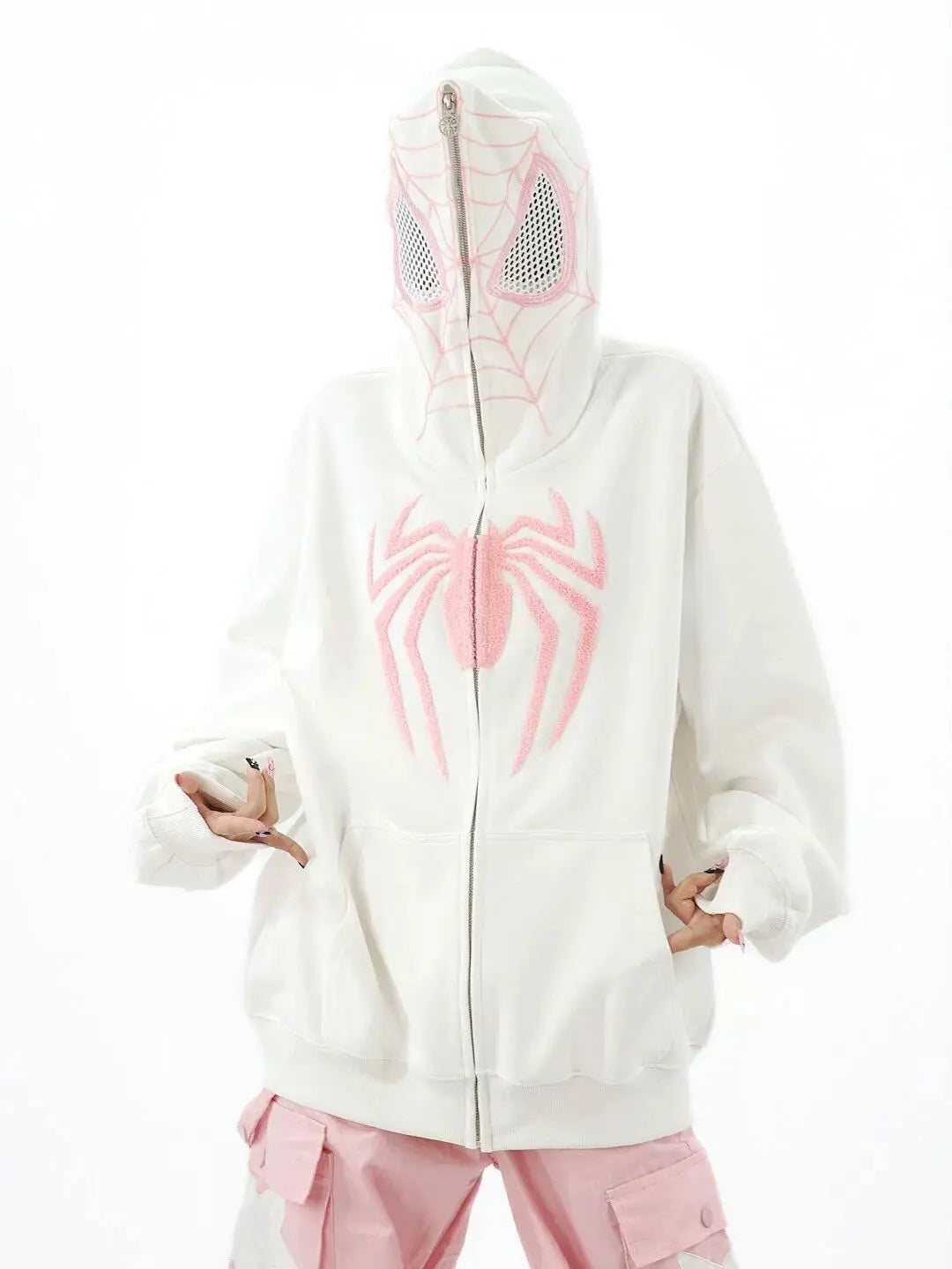 'Spider Squad' Zipped Oversized Hoodie