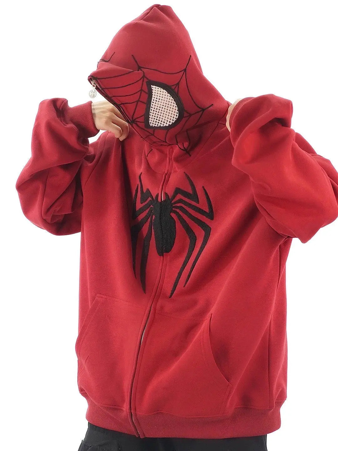 'Spider Squad' Zipped Oversized Hoodie