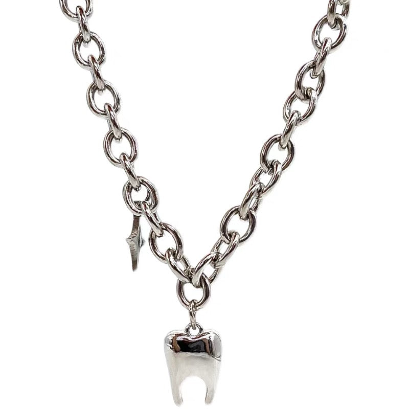 'Spooky' Teeth & Star Shape Necklace