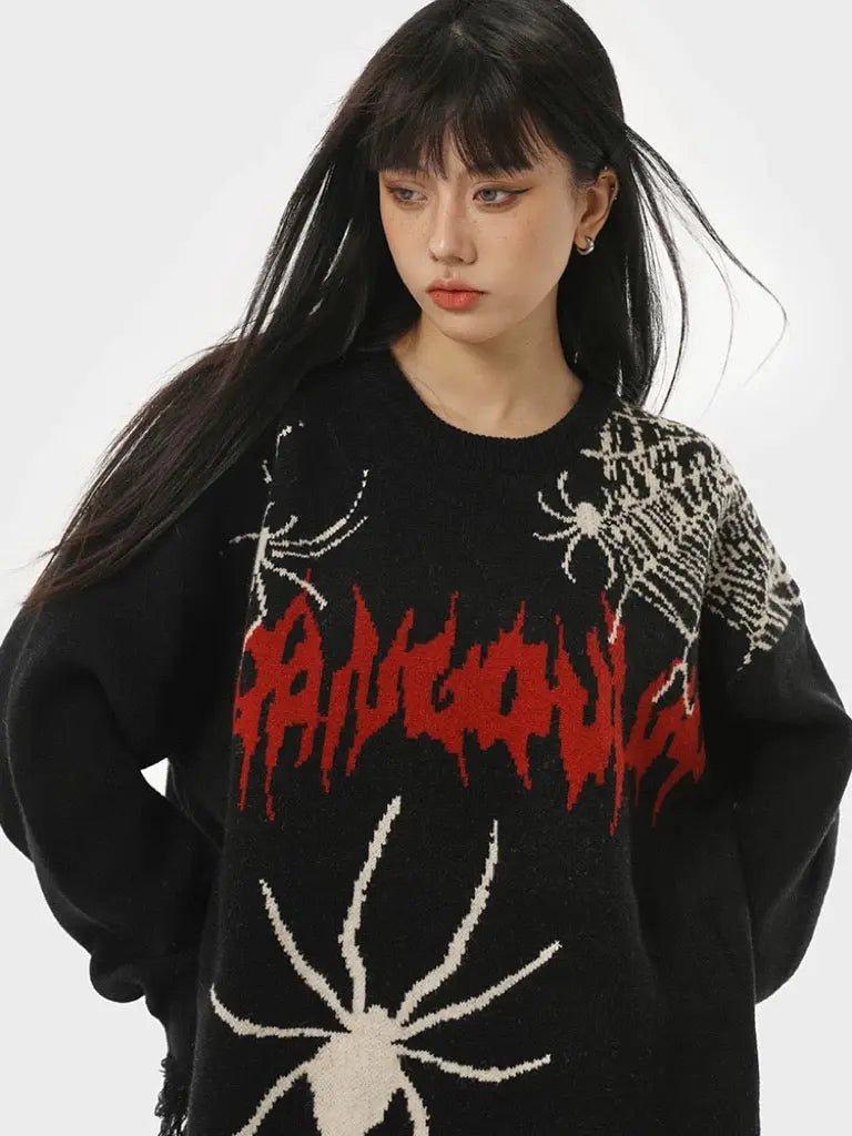 'Spooky Night' Spider Oversized Sweater