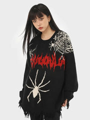 'Spooky Night' Spider Oversized Sweater