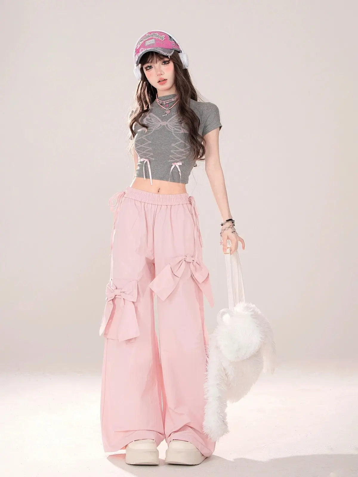 'Spring Date' Coquette Oversized Cargo Pants