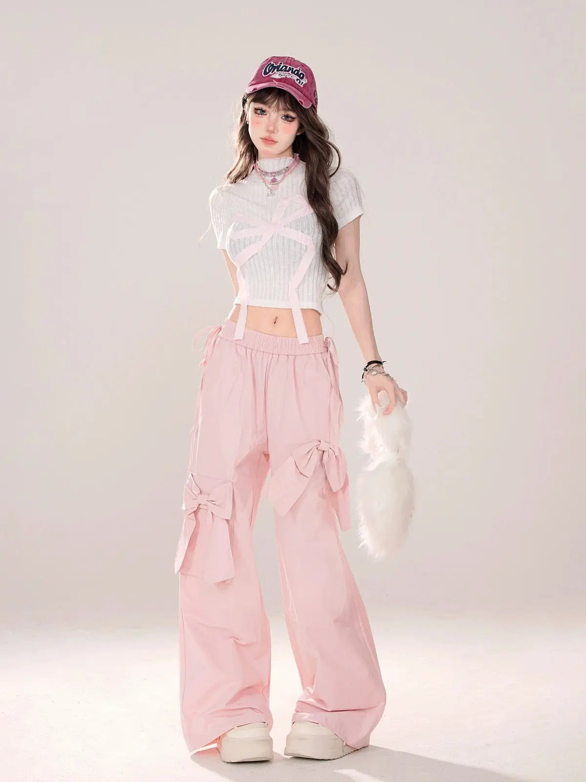 'Spring Date' Coquette Oversized Cargo Pants