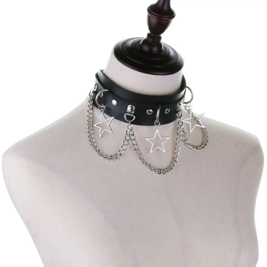 'Star Wish' Chains Punk Metal Choker