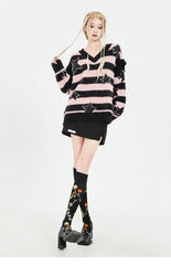 'Starbaby' Grunge Striped Star Detachable Sweater