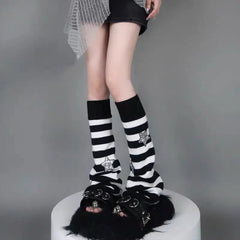 'Stardust' Striped Sequins Leg Warmer