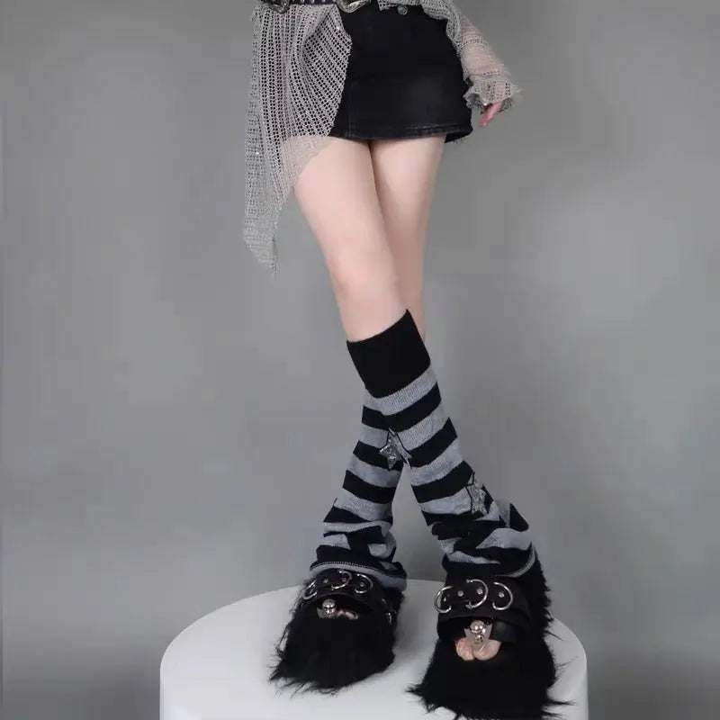 'Stardust' Striped Sequins Leg Warmer