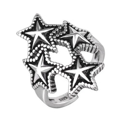 'Starry' Star Shape Grunge Rings Set