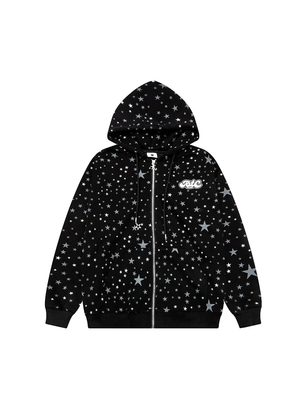 'Starry Night' Oversized Star Pattern Hoodie Jacket