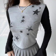 'Starship' Grunge Harajuku Star Patterns Top