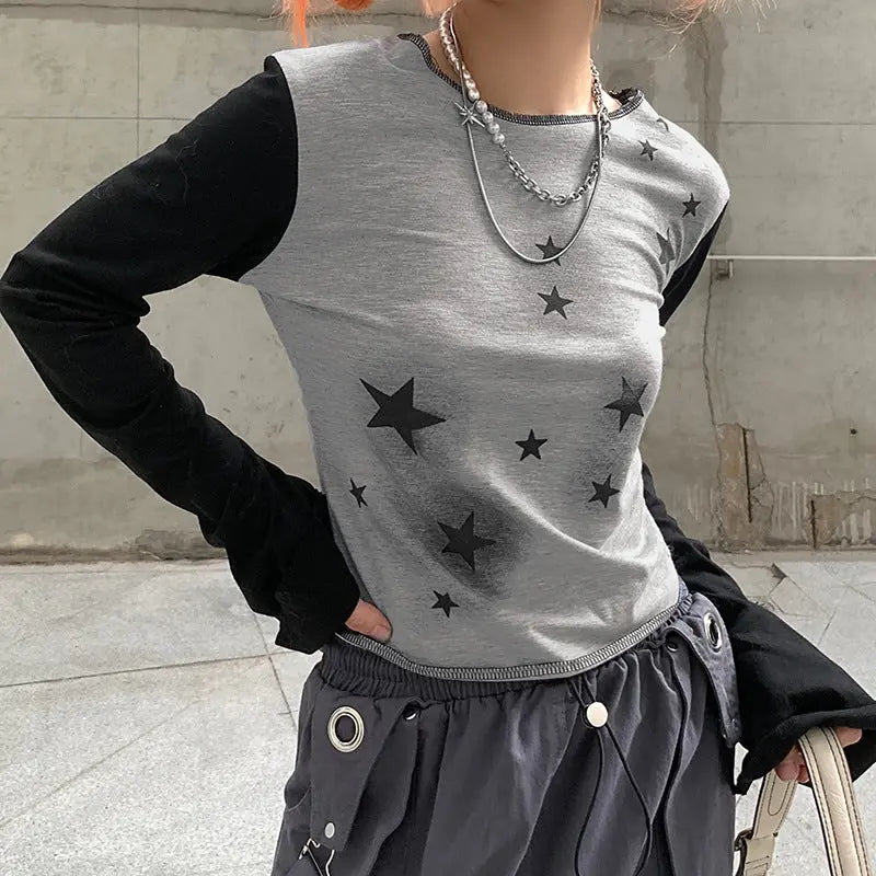 'Starship' Grunge Harajuku Star Patterns Top