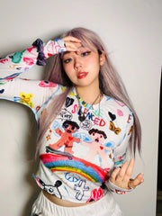 'Stop Hate' Pride Month Graffiti Long Sleeves Top