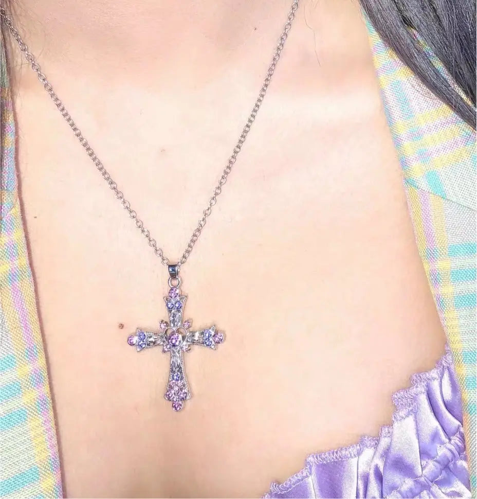 'Sugarcoat' E-girl Colorful Cross Necklace