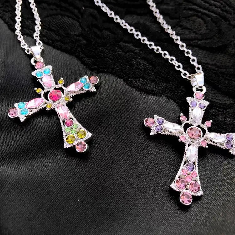 'Sugarcoat' E-girl Colorful Cross Necklace