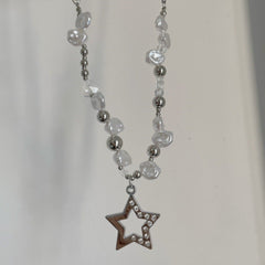 'Summer Bummer' Y2k Star & Pearl Beads Necklace