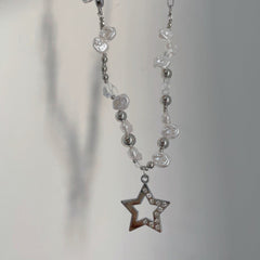 'Summer Bummer' Y2k Star & Pearl Beads Necklace