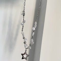 'Summer Bummer' Y2k Star & Pearl Beads Necklace