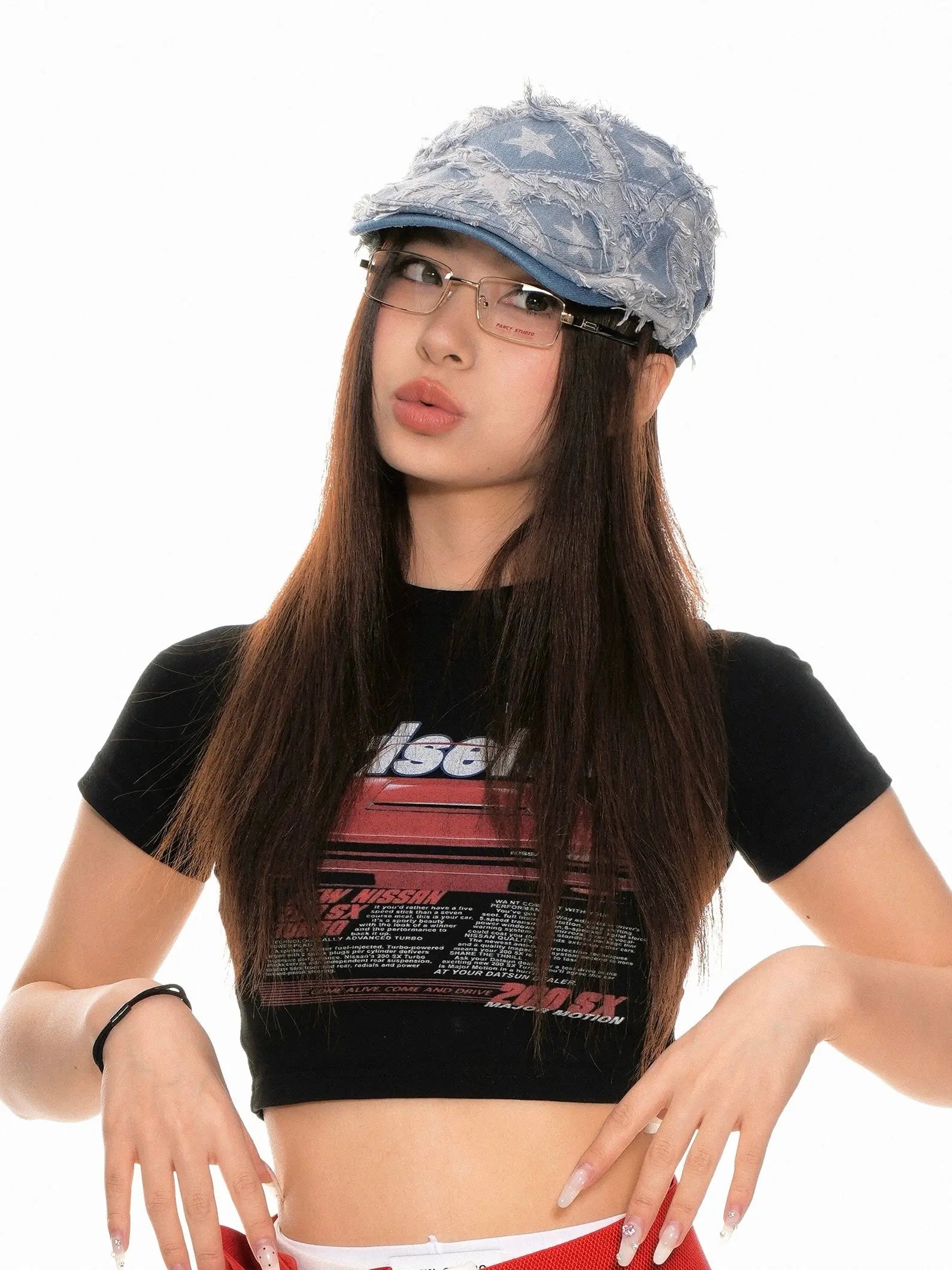 'Supernatural' Retro Kpop Distressed Star Beret Hat