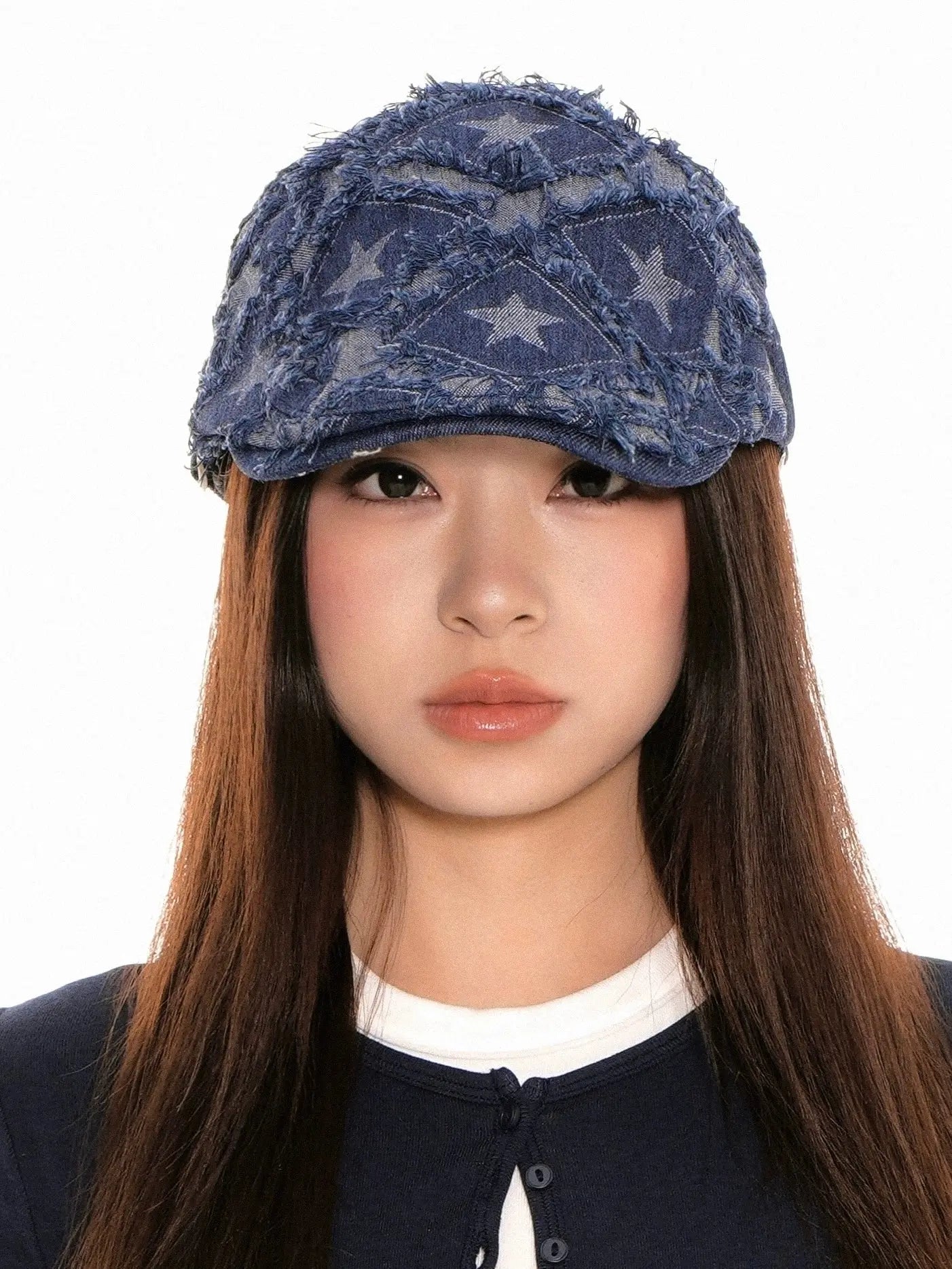 'Supernatural' Retro Kpop Distressed Star Beret Hat