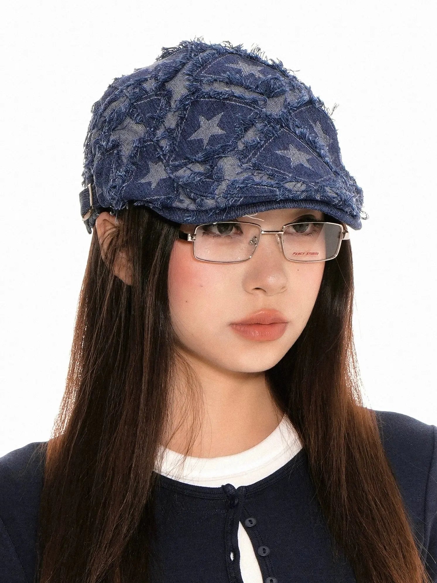 'Supernatural' Retro Kpop Distressed Star Beret Hat