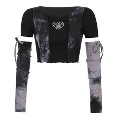 'Sure Love' Grunge Tie-dye Crop Top