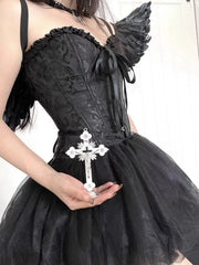 'Swan' Corset Pom Pom Angel Dress Costume