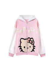 'Sweet Duo' Kawaii Streetstyle Fleeced Oversized Kitty Hoodie