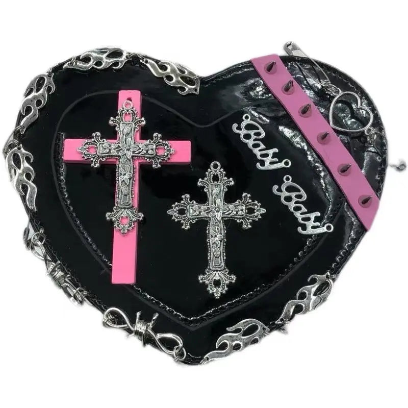 'Sweetest Pies' Pink & Cross Kawaii Goth Bag