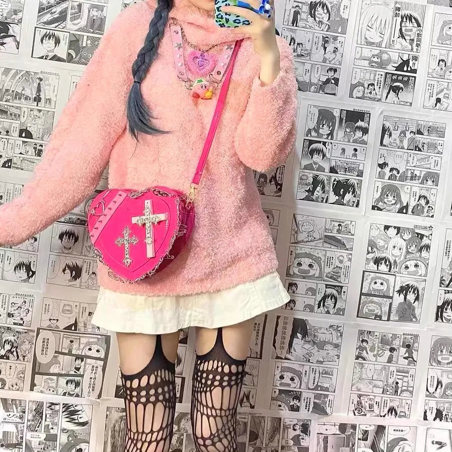 'Sweetest Pies' Pink & Cross Kawaii Goth Bag