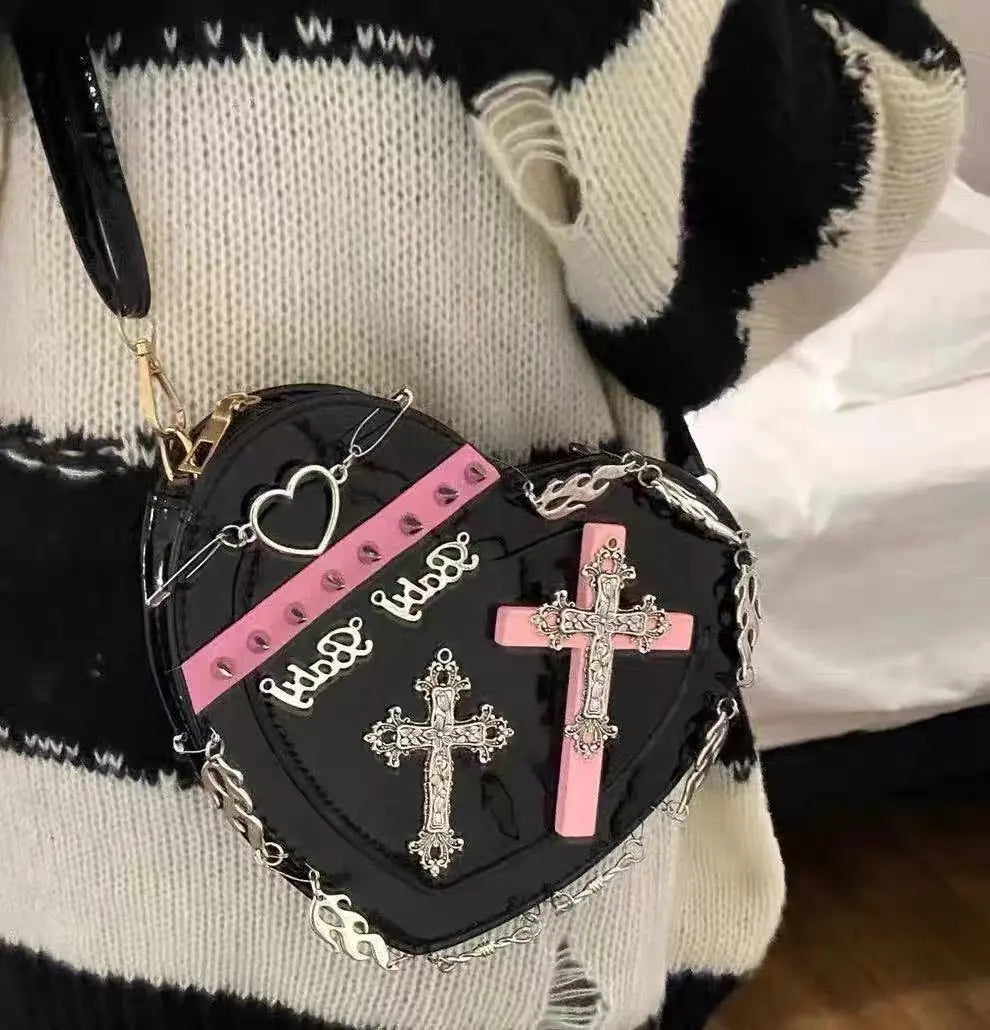 'Sweetest Pies' Pink & Cross Kawaii Goth Bag