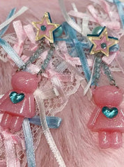 'Swinging bear' Kawaii Egirl Resin Bear Earrings