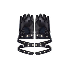 'Tameless' Grunge Rivet Pu Summer Gloves