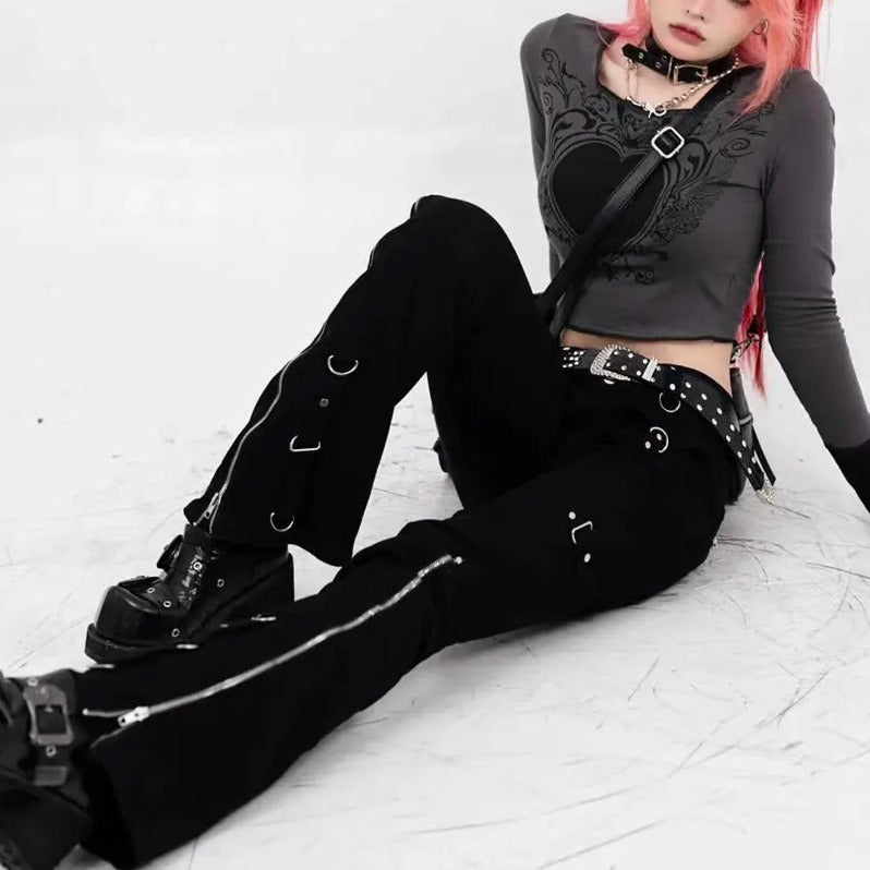 'Teenage Kicks' Punk Bell Shape Belt Pants