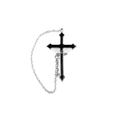 'Templar' Cross Drop Chained Earring